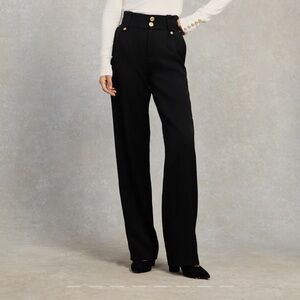 Chic Black Button-Detail Trousers